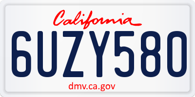 CA license plate 6UZY580