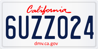 CA license plate 6UZZ024