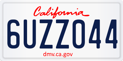 CA license plate 6UZZ044