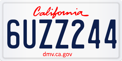 CA license plate 6UZZ244