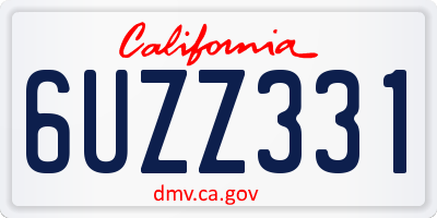 CA license plate 6UZZ331