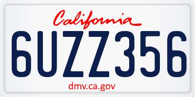 CA license plate 6UZZ356