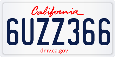 CA license plate 6UZZ366