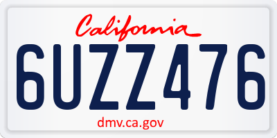 CA license plate 6UZZ476