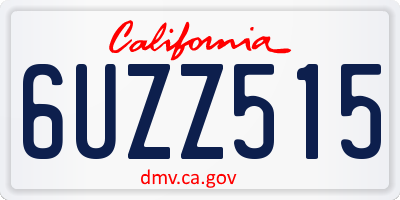 CA license plate 6UZZ515