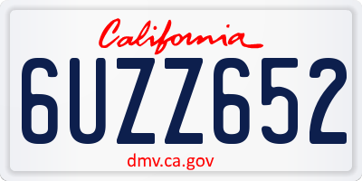 CA license plate 6UZZ652