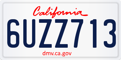 CA license plate 6UZZ713