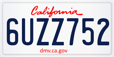 CA license plate 6UZZ752