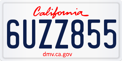 CA license plate 6UZZ855