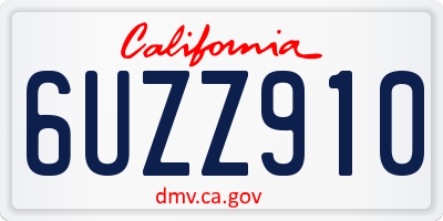 CA license plate 6UZZ910