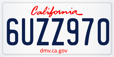 CA license plate 6UZZ970