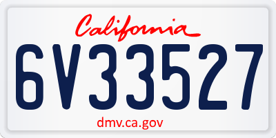 CA license plate 6V33527