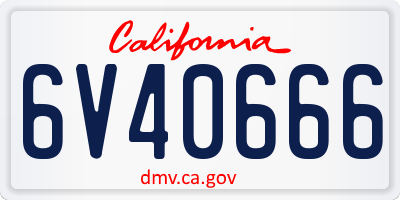 CA license plate 6V40666