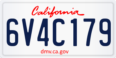 CA license plate 6V4C179