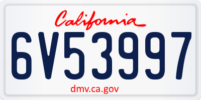 CA license plate 6V53997