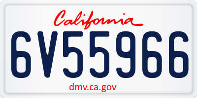 CA license plate 6V55966