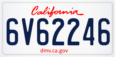 CA license plate 6V62246