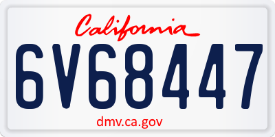 CA license plate 6V68447