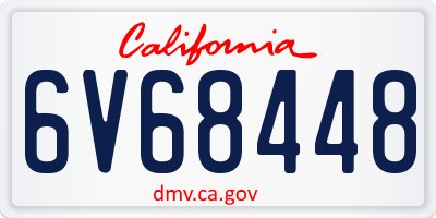 CA license plate 6V68448