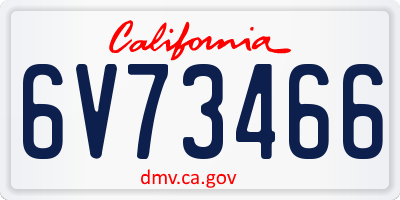 CA license plate 6V73466