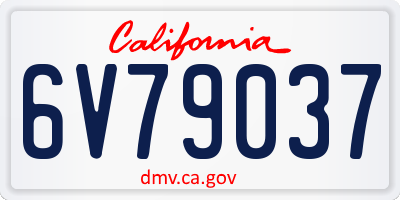 CA license plate 6V79037