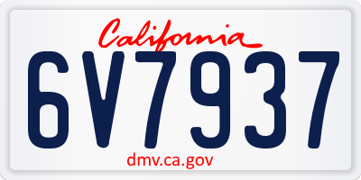 CA license plate 6V7937