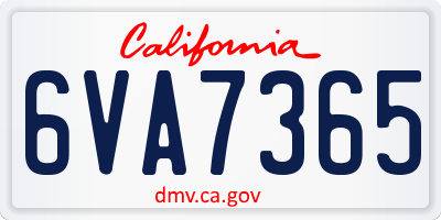 CA license plate 6VA7365