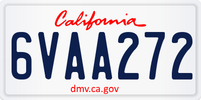 CA license plate 6VAA272