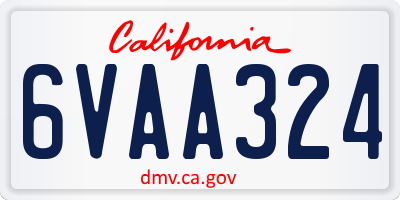 CA license plate 6VAA324