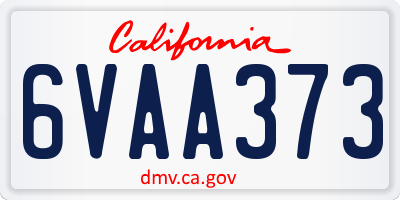 CA license plate 6VAA373