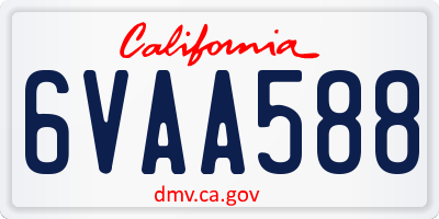 CA license plate 6VAA588