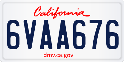 CA license plate 6VAA676