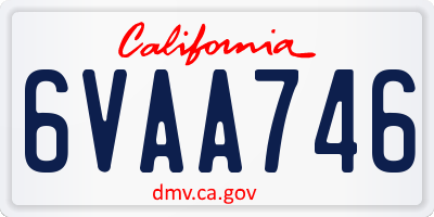 CA license plate 6VAA746