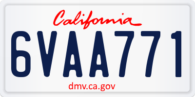 CA license plate 6VAA771