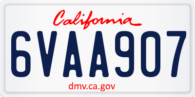 CA license plate 6VAA907