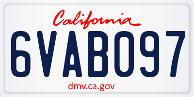 CA license plate 6VAB097