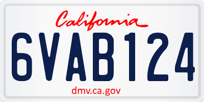 CA license plate 6VAB124