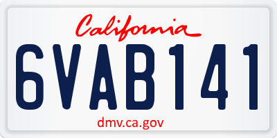 CA license plate 6VAB141