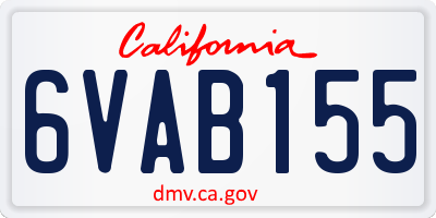 CA license plate 6VAB155