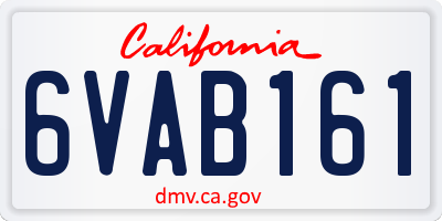CA license plate 6VAB161
