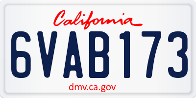 CA license plate 6VAB173