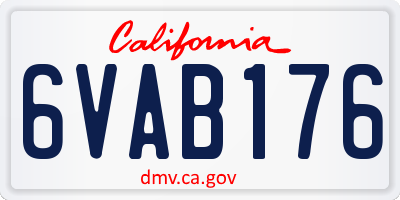 CA license plate 6VAB176