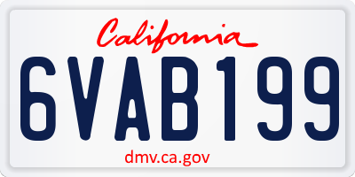CA license plate 6VAB199