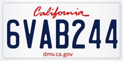 CA license plate 6VAB244