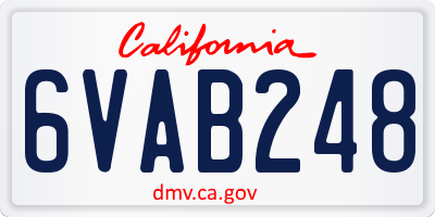 CA license plate 6VAB248