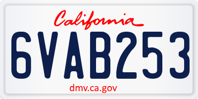 CA license plate 6VAB253