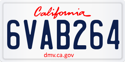 CA license plate 6VAB264