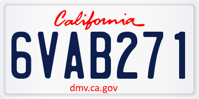 CA license plate 6VAB271