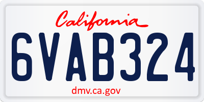 CA license plate 6VAB324