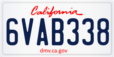 CA license plate 6VAB338